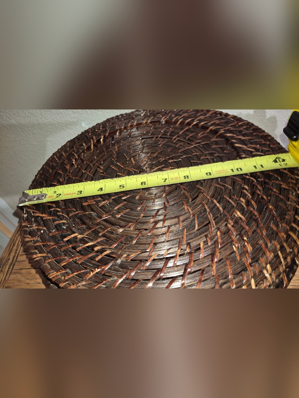 7 Woven Charger Rattan Wicker 13" Round Place Settings Boho Country - Picture 3 of 3